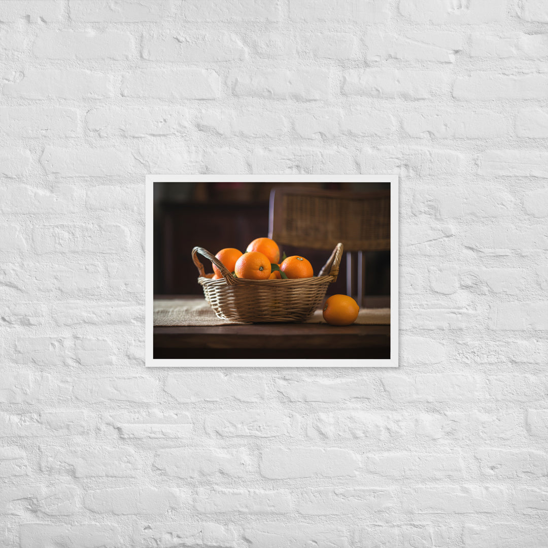 Oranges in a Wicker Basket Framed poster 🤤 from Yumify.AI