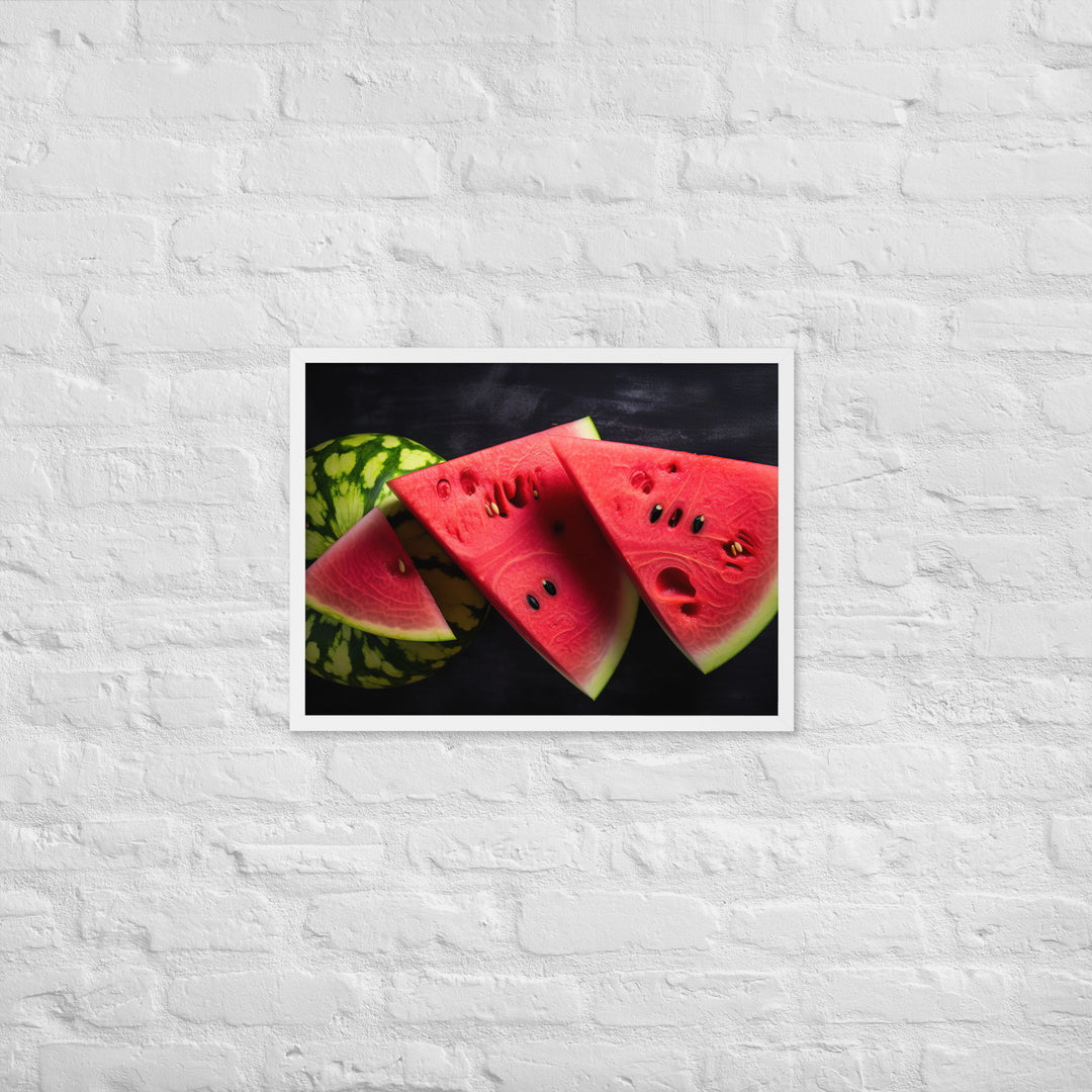 Sliced Watermelon Delight Framed poster 🤤 from Yumify.AI