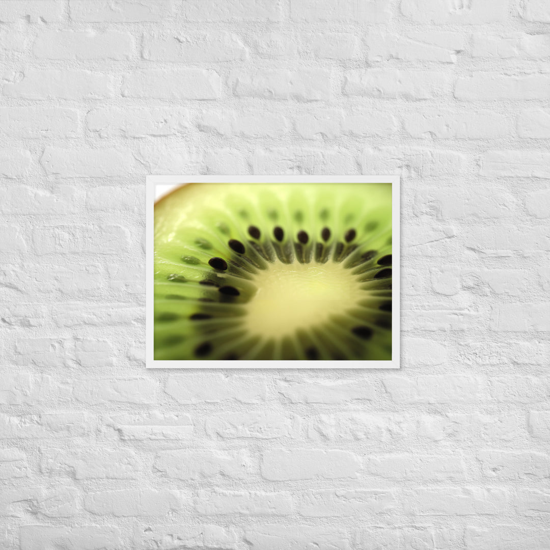 Juicy Green Kiwi Slice Framed poster 🤤 from Yumify.AI