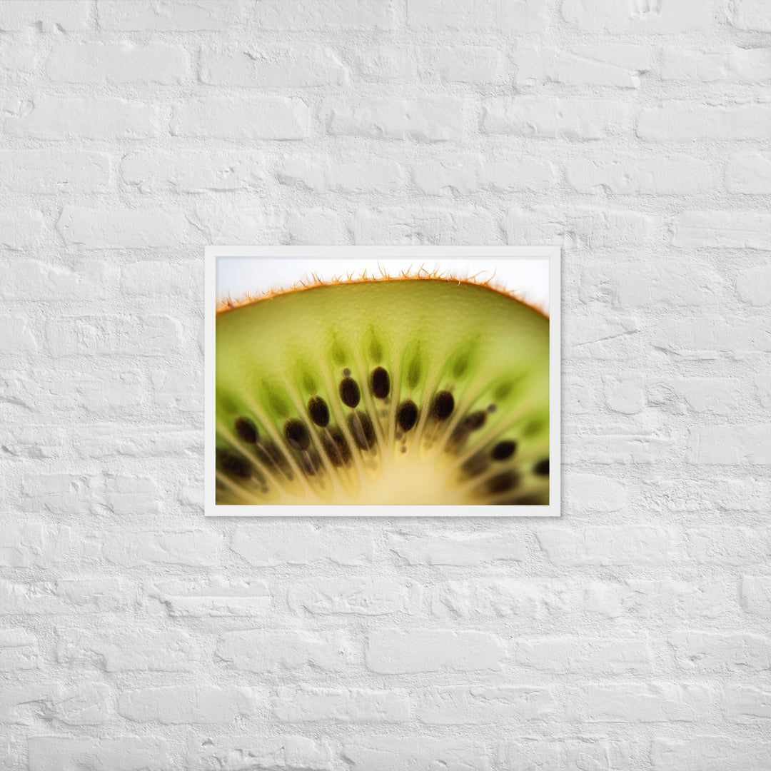 Juicy Green Kiwi Slice Framed poster 🤤 from Yumify.AI