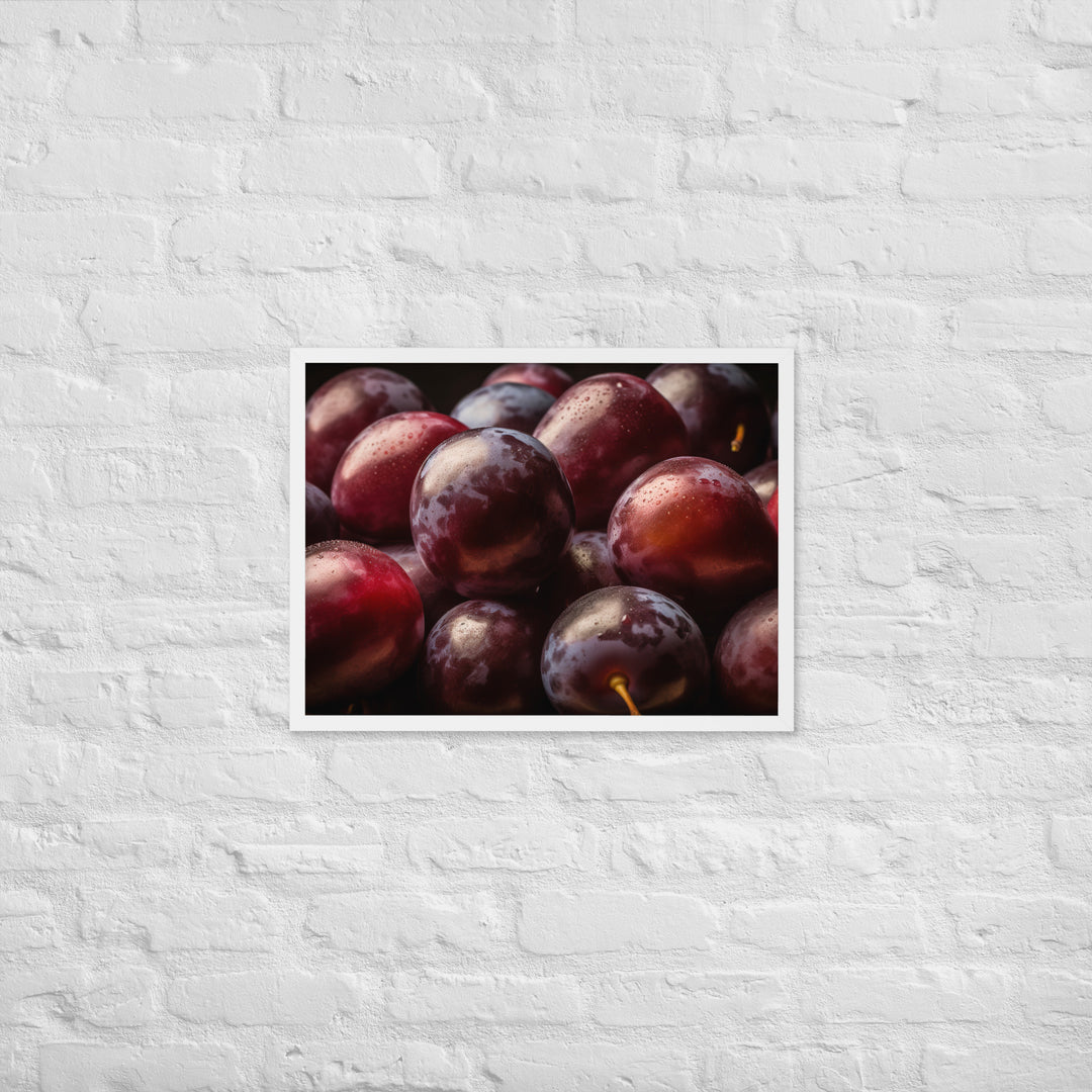 Juicy and Fresh Plums Framed poster 🤤 from Yumify.AI