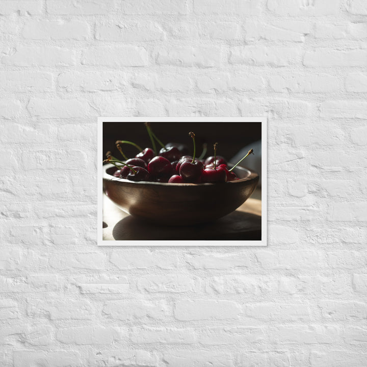 Juicy and Fresh Cherries Framed poster 🤤 from Yumify.AI