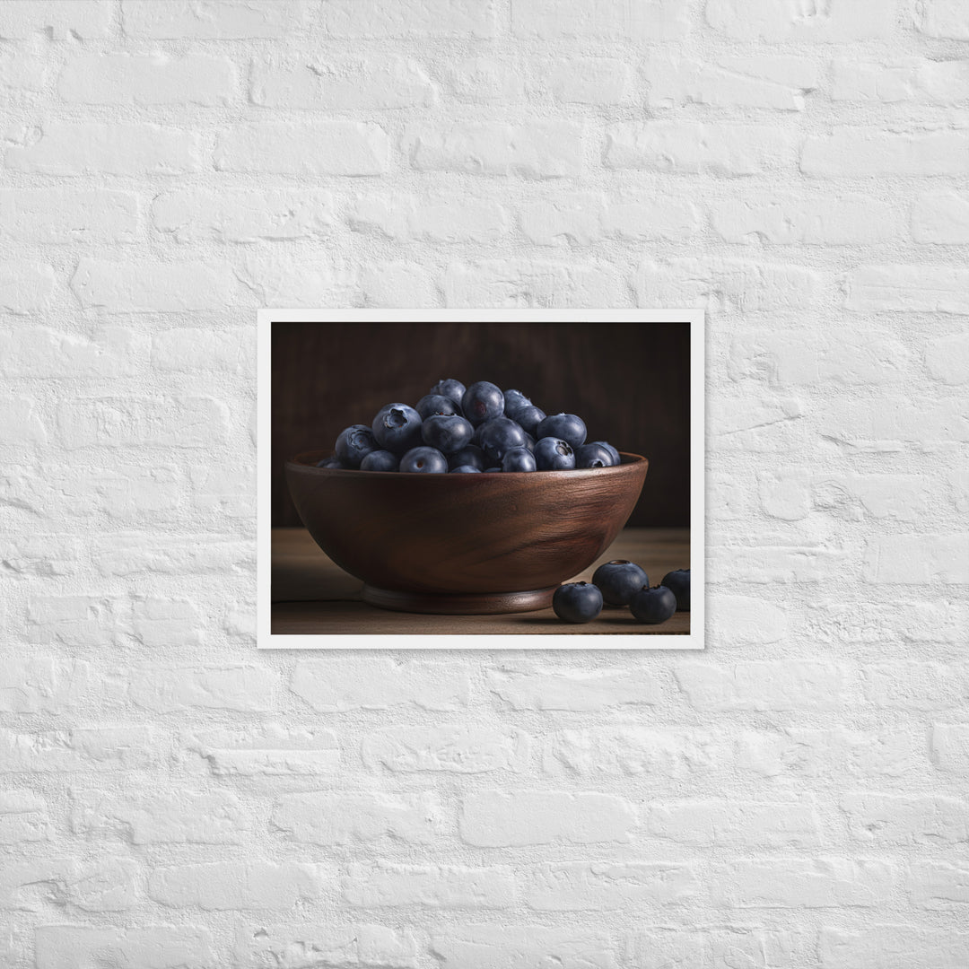 A Bowl of Blueberries Framed poster 🤤 from Yumify.AI