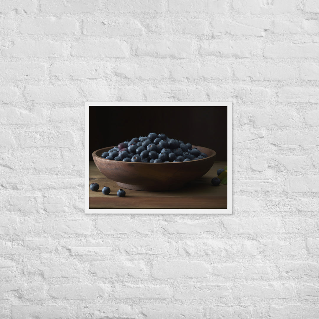 A Bowl of Blueberries Framed poster 🤤 from Yumify.AI