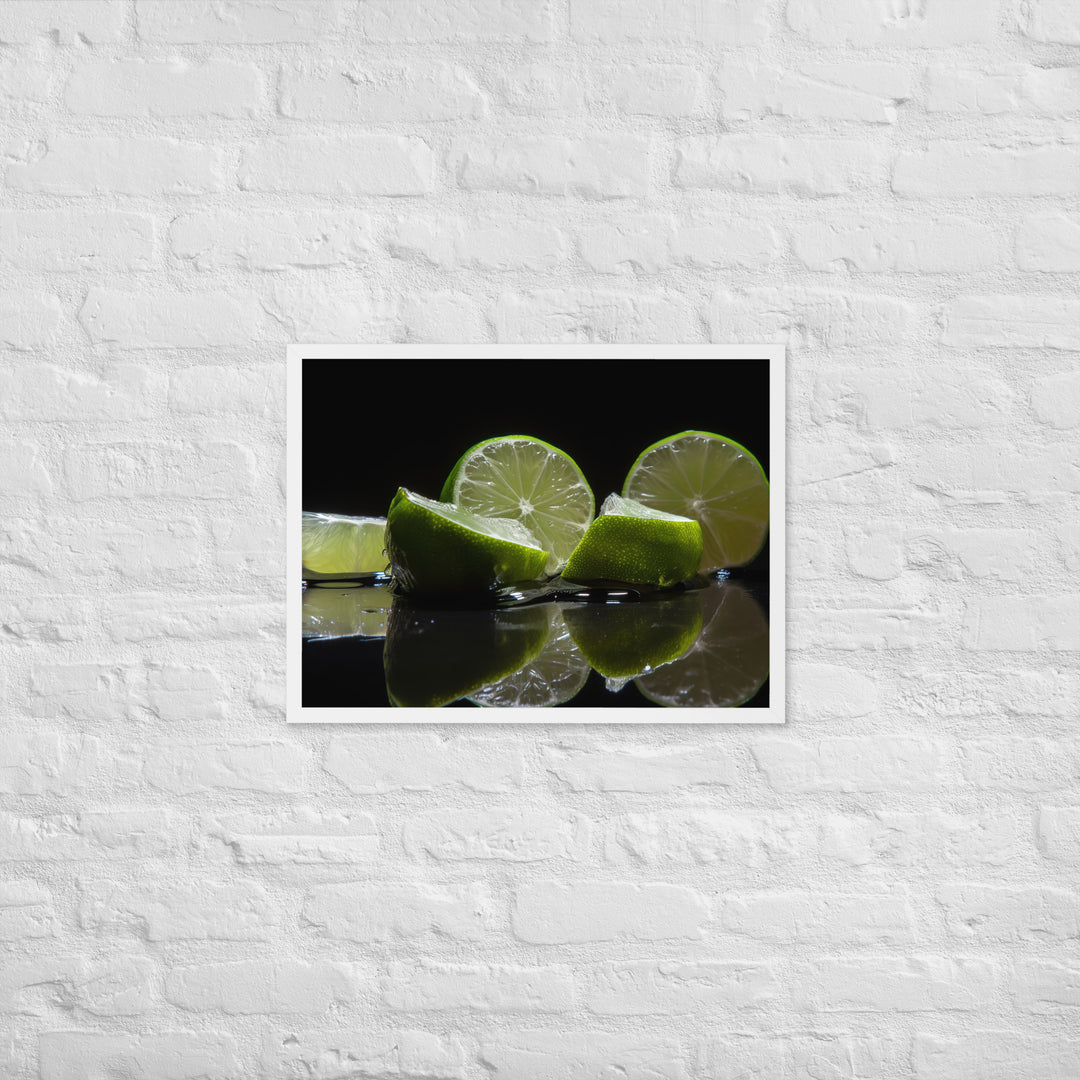 Lime Slices and Ice Framed poster 🤤 from Yumify.AI