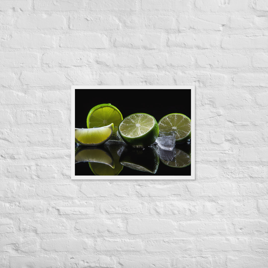 Lime Slices and Ice Framed poster 🤤 from Yumify.AI