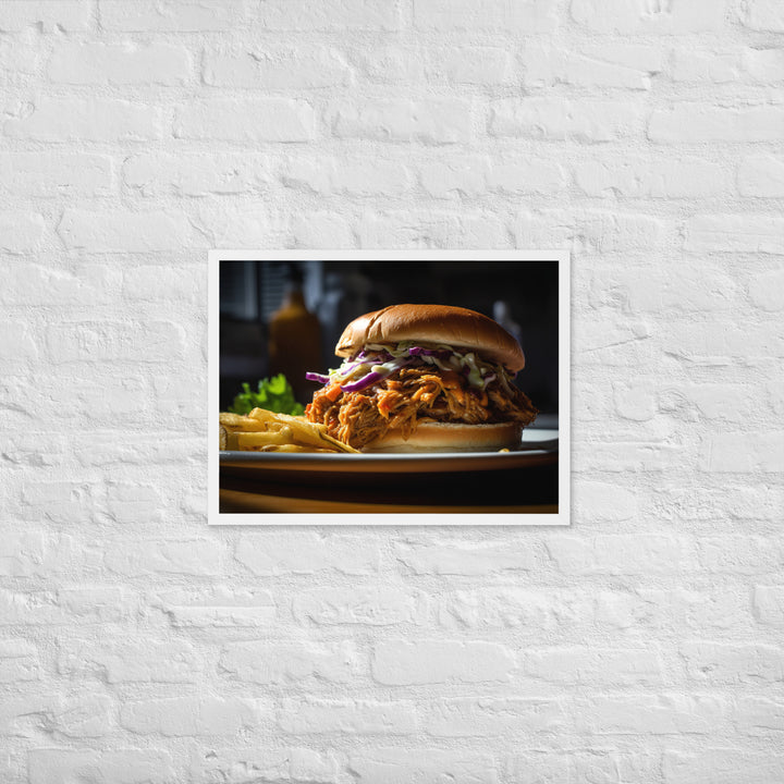 Melt in Your Mouth Pulled Pork Sandwich Framed poster 🤤 from Yumify.AI