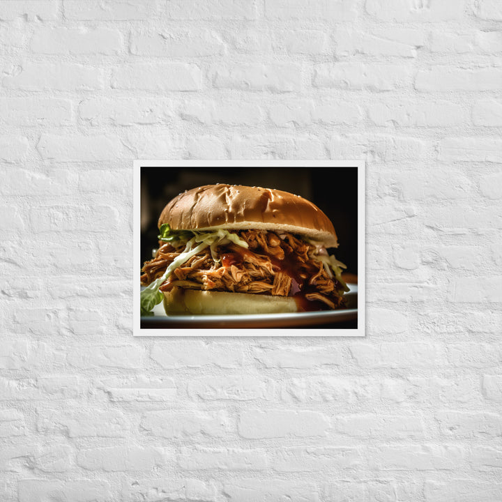 Juicy Pulled Pork Sandwich Framed poster 🤤 from Yumify.AI