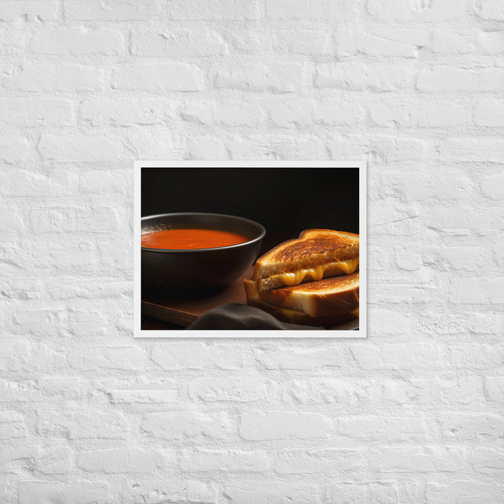 Grilled Cheese with Tomato Soup Framed poster 🤤 from Yumify.AI