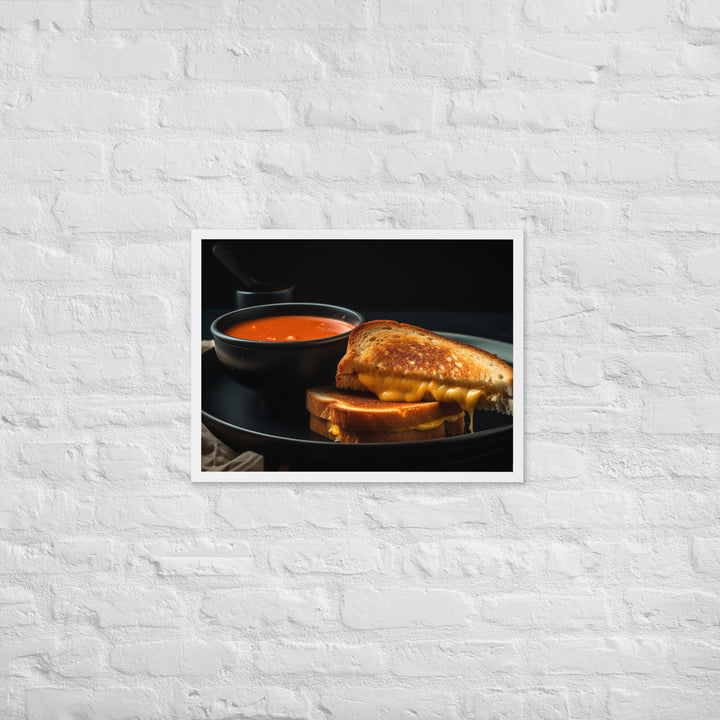 Grilled Cheese with Tomato Soup Framed poster 🤤 from Yumify.AI