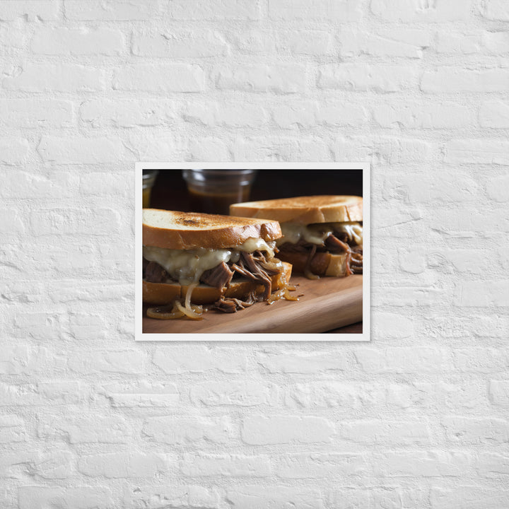 French Dip Sandwich with Caramelized Onions Framed poster 🤤 from Yumify.AI