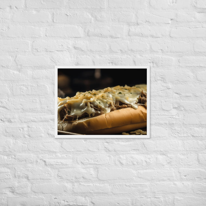 Cheesy Philly Cheesesteak Framed poster 🤤 from Yumify.AI