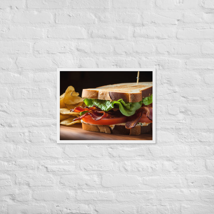 A beautifully crafted BLT sandwich Framed poster 🤤 from Yumify.AI