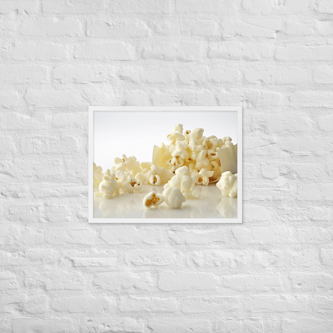 White Cheddar Popcorn Framed poster 🤤 from Yumify.AI