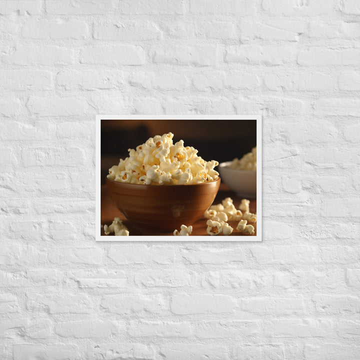 White Cheddar Popcorn Framed poster 🤤 from Yumify.AI