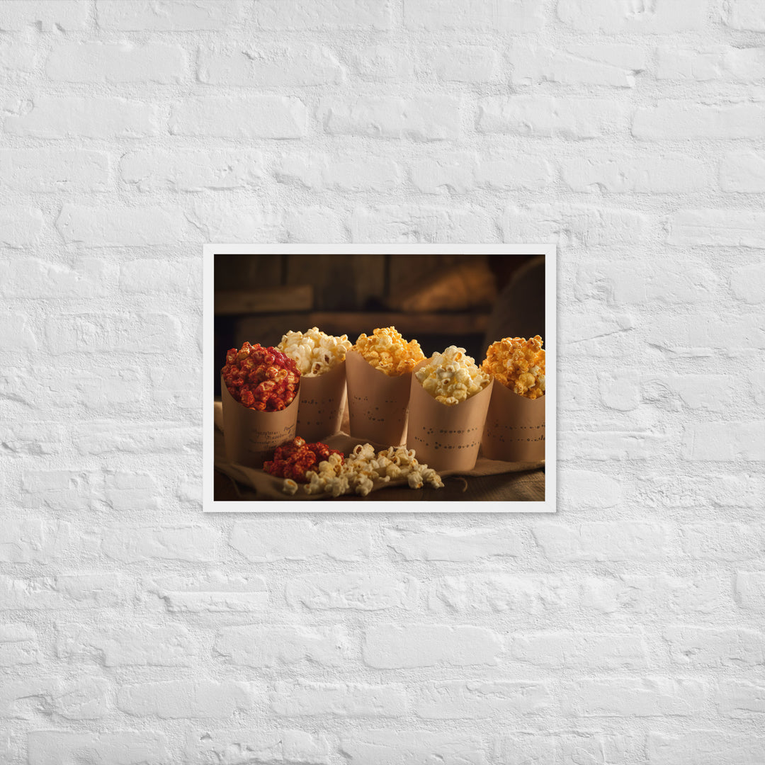 Gourmet Popcorn Trio Framed poster 🤤 from Yumify.AI