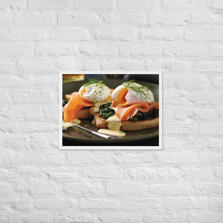 Smoked Salmon Eggs Benedict Framed poster 🤤 from Yumify.AI