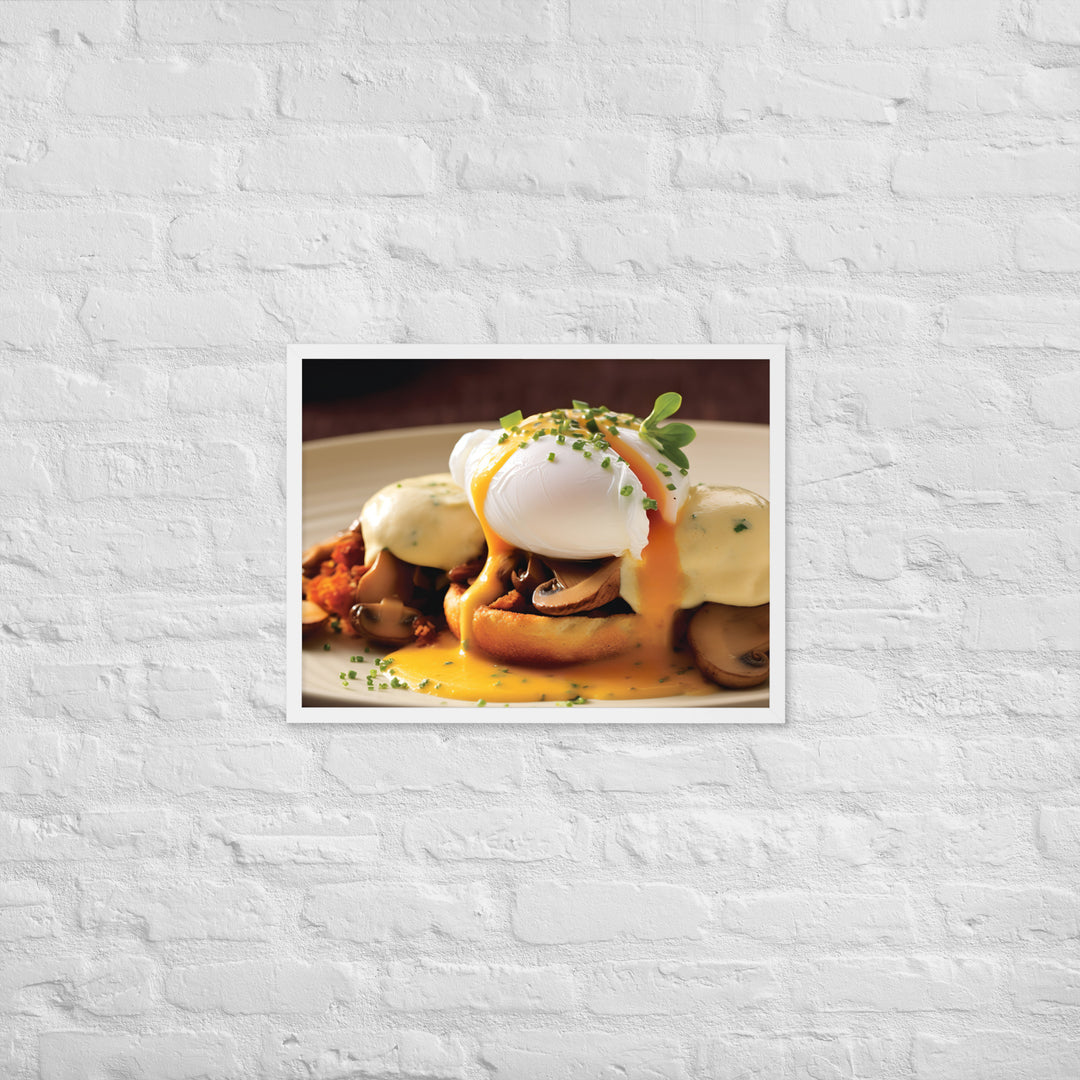 Mushroom and Truffle Eggs Benedict Framed poster 🤤 from Yumify.AI