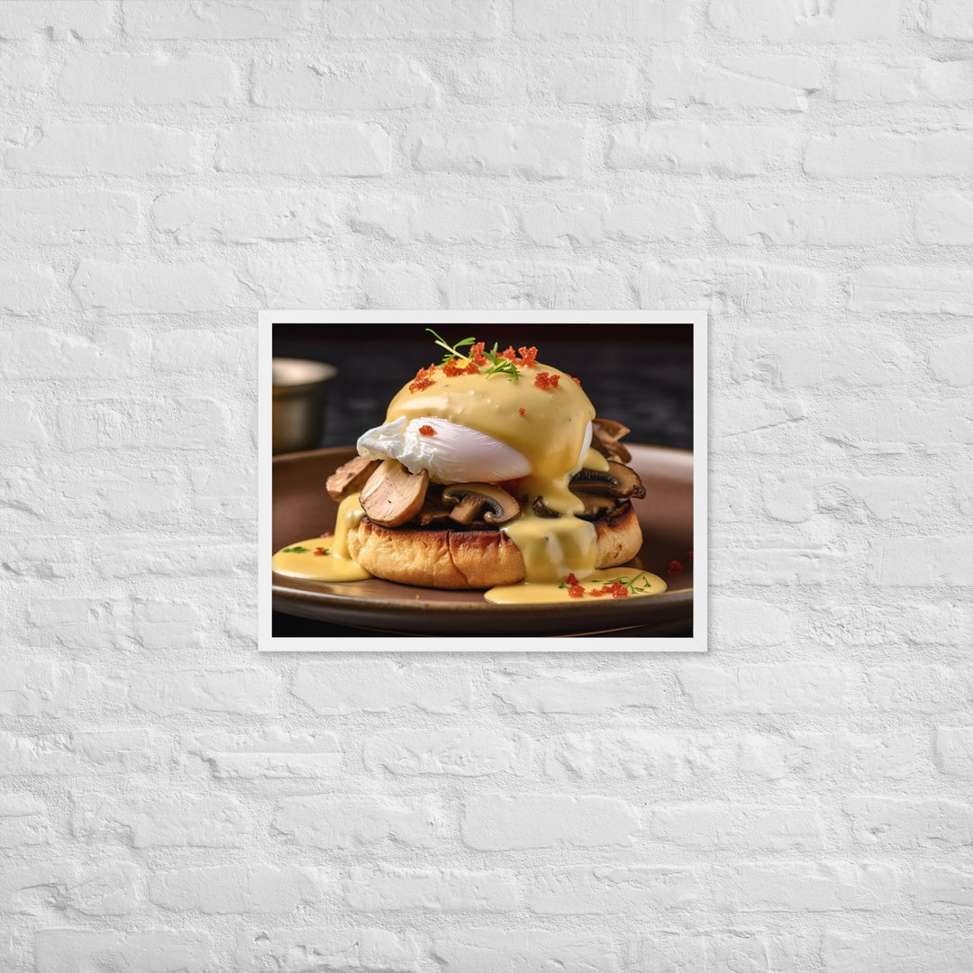 Mushroom and Truffle Eggs Benedict Framed poster 🤤 from Yumify.AI