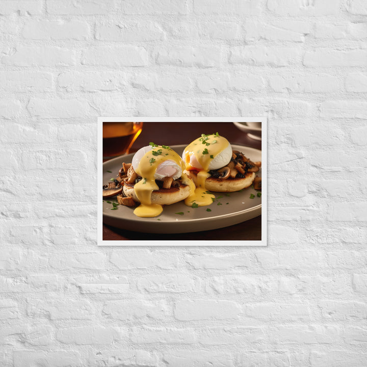 Mushroom and Truffle Eggs Benedict Framed poster 🤤 from Yumify.AI