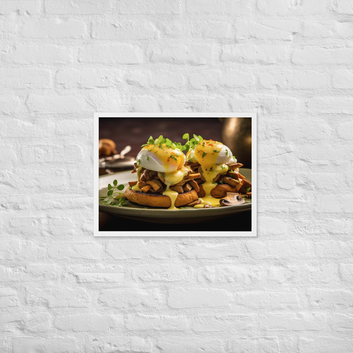 Mushroom and Truffle Eggs Benedict Framed poster 🤤 from Yumify.AI