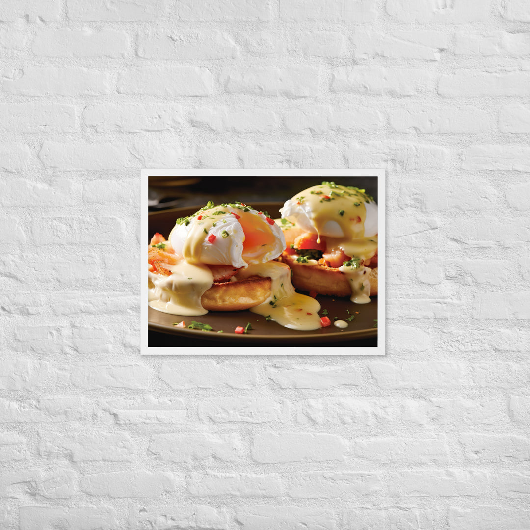 Crab or Lobster Eggs Benedict Framed poster 🤤 from Yumify.AI