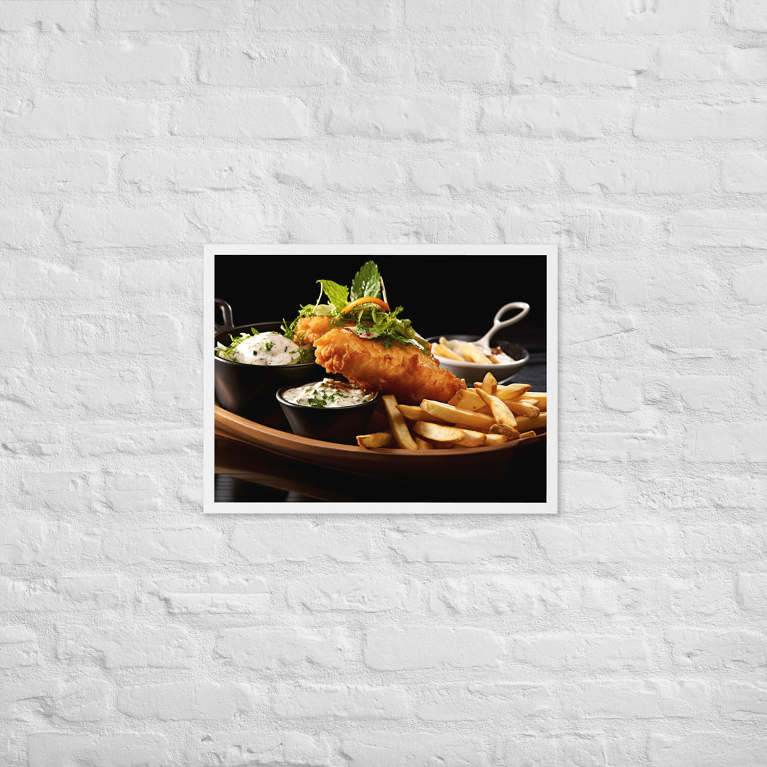 Gourmet Fish and Chips Framed poster 🤤 from Yumify.AI