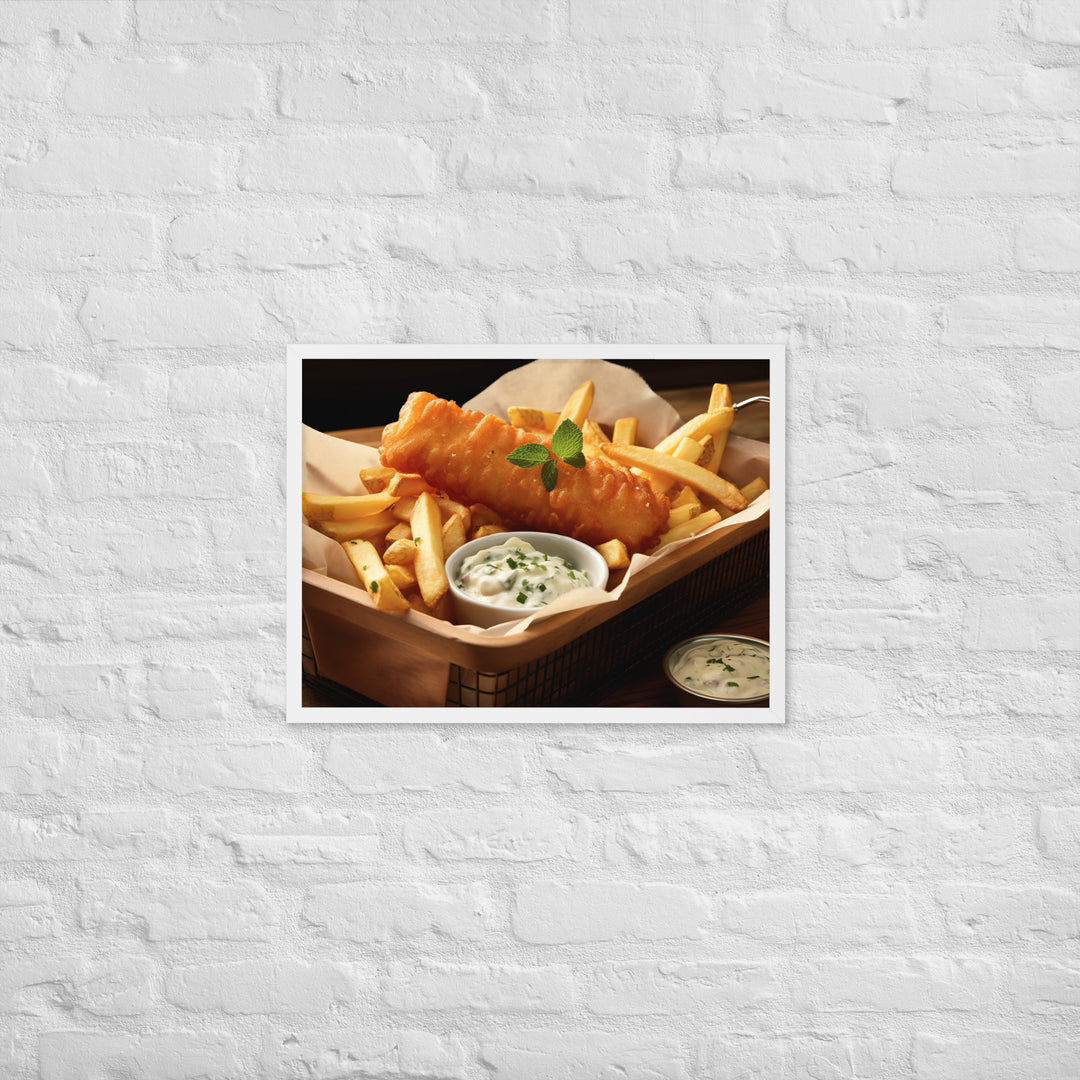 Gourmet Fish and Chips Framed poster 🤤 from Yumify.AI