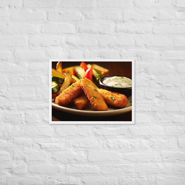 Fish and Zucchini Fries Framed poster 🤤 from Yumify.AI