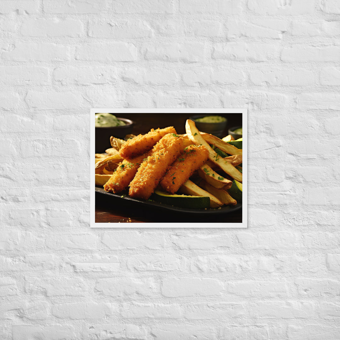 Fish and Zucchini Fries Framed poster 🤤 from Yumify.AI