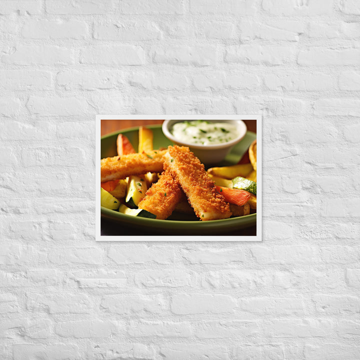 Fish and Zucchini Fries Framed poster 🤤 from Yumify.AI