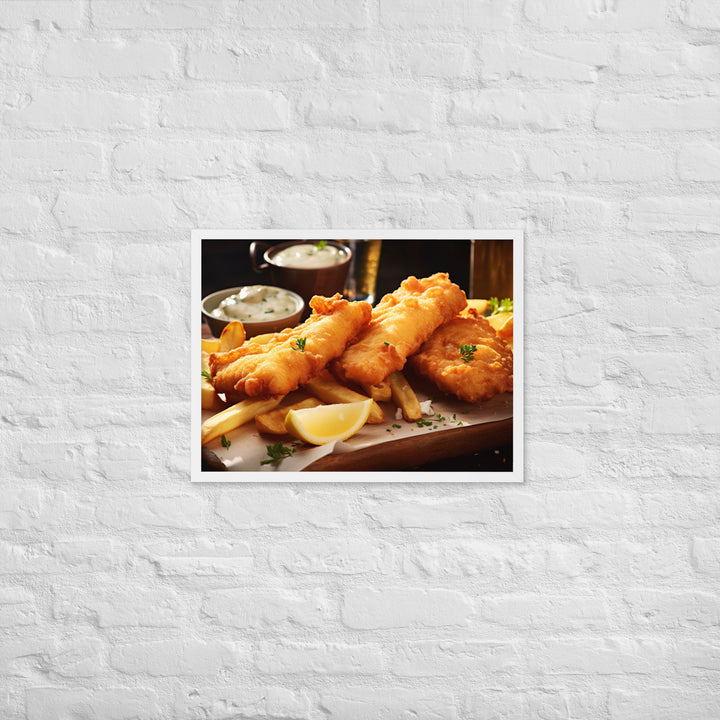 Beer Battered Fish and Chips Framed poster 🤤 from Yumify.AI