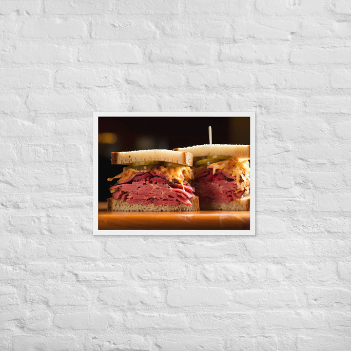 Montreal Smoked Meat Sandwich Framed poster 🤤 from Yumify.AI