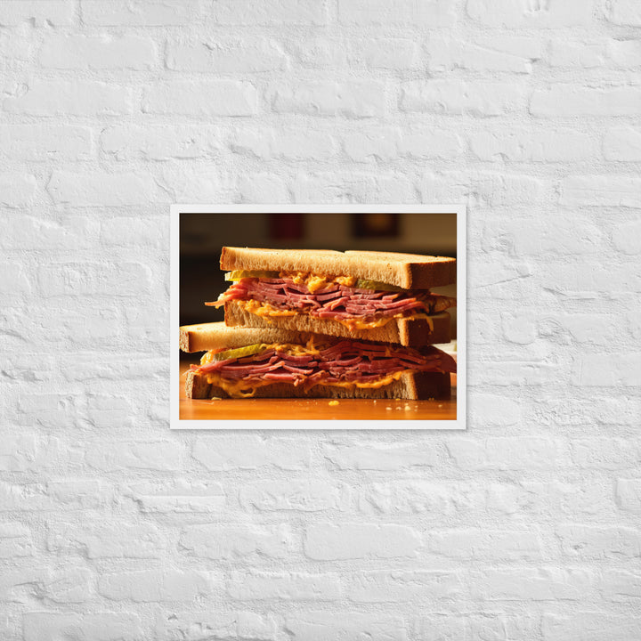 Montreal Smoked Meat Sandwich Framed poster 🤤 from Yumify.AI