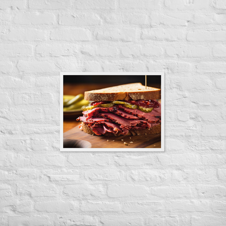 Montreal Smoked Meat Sandwich Framed poster 🤤 from Yumify.AI