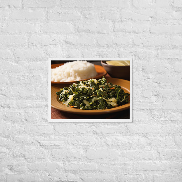 Ugali with Sukuma Wiki Framed poster 🤤 from Yumify.AI