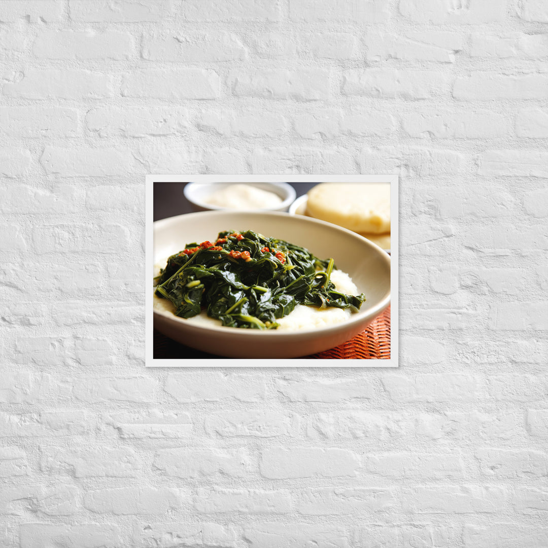 Ugali with Sukuma Wiki Framed poster 🤤 from Yumify.AI