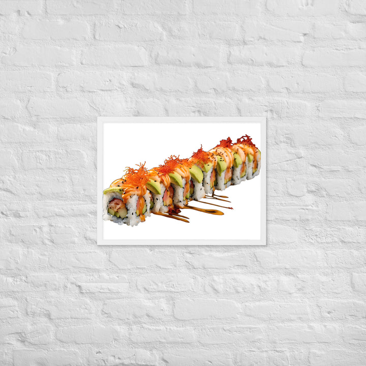 Vibrant Dragon Roll Sushi Framed Poster 🤤 from Yumify.AI