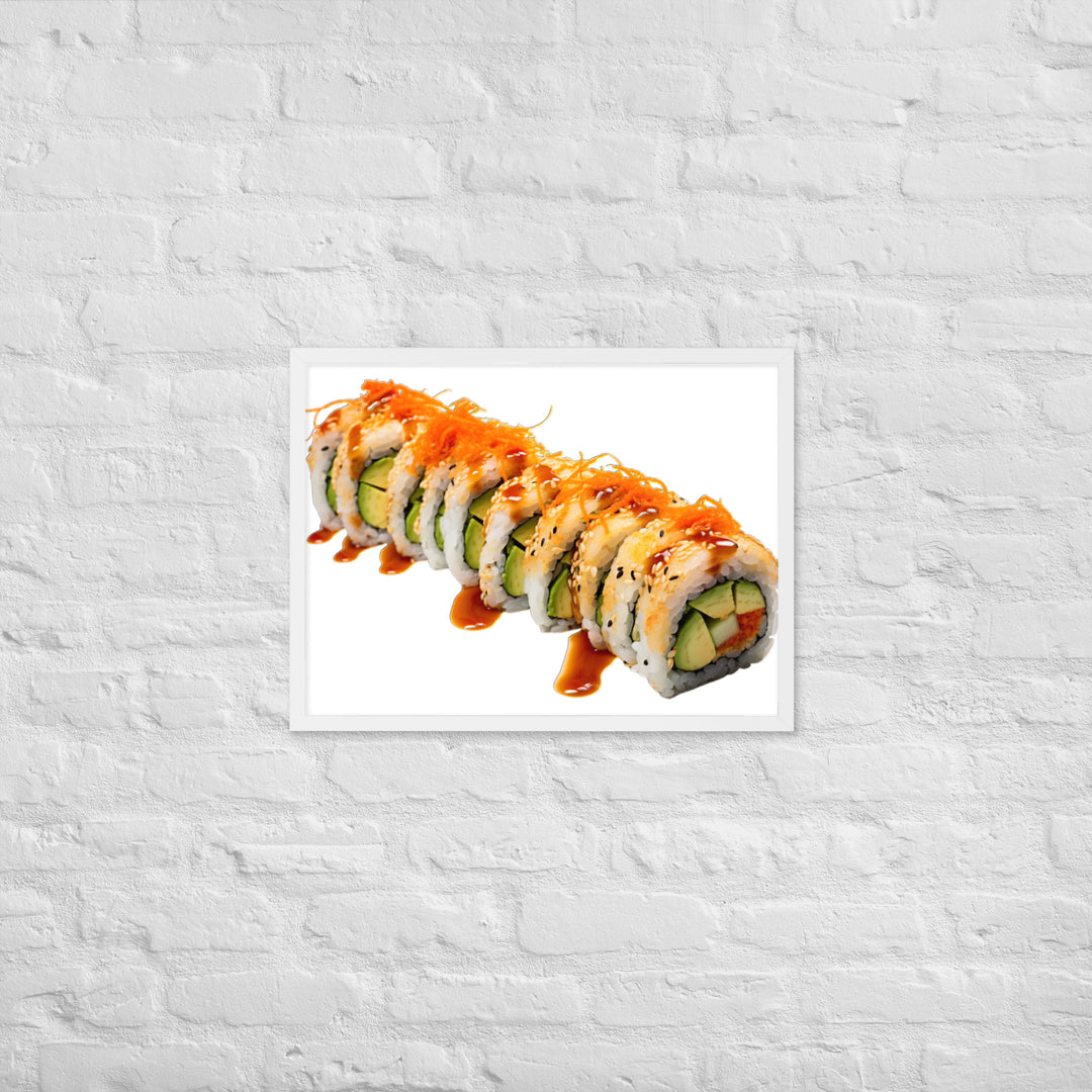 Vibrant Dragon Roll Sushi Framed poster 🤤 from Yumify.AI