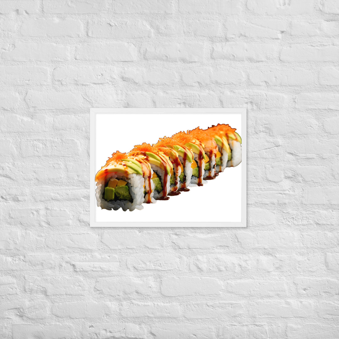 Vibrant Dragon Roll Sushi Framed poster 🤤 from Yumify.AI