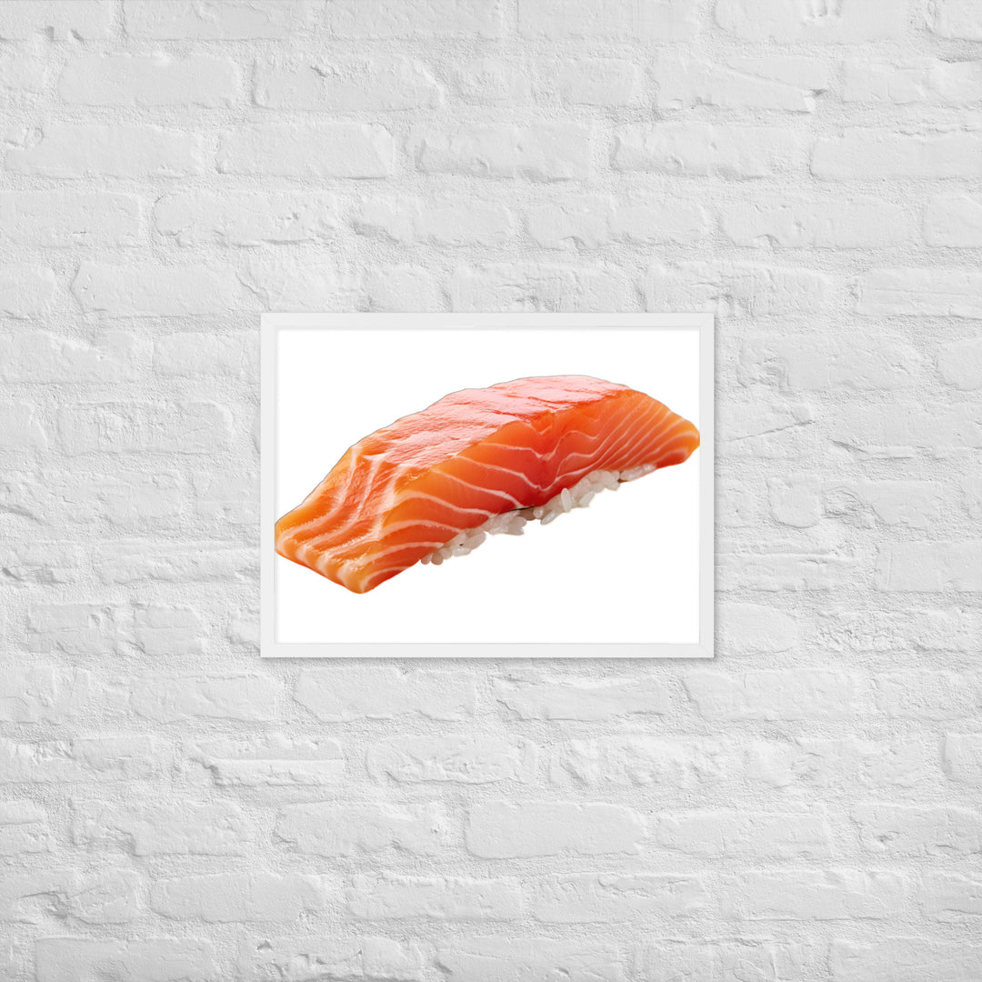 Glistening Salmon Nigiri Framed poster 🤤 from Yumify.AI