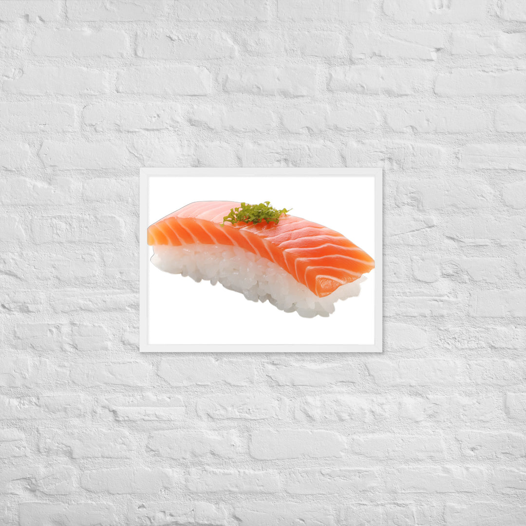 Glistening Salmon Nigiri Framed poster 🤤 from Yumify.AI