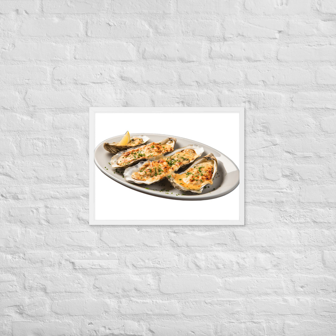 Grilled Oysters with Garlic Butter Framed poster 🤤 from Yumify.AI