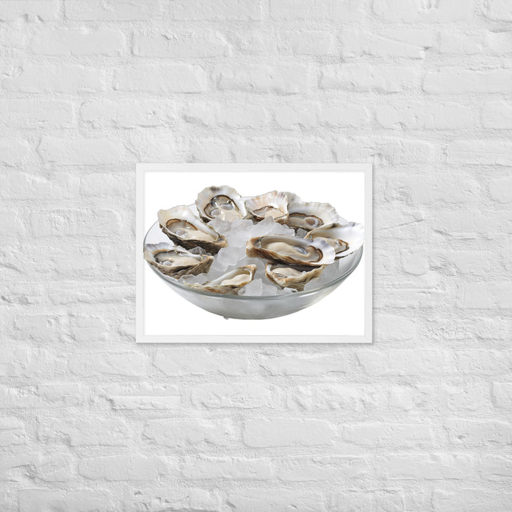 Fresh Raw Oysters Framed poster 🤤 from Yumify.AI