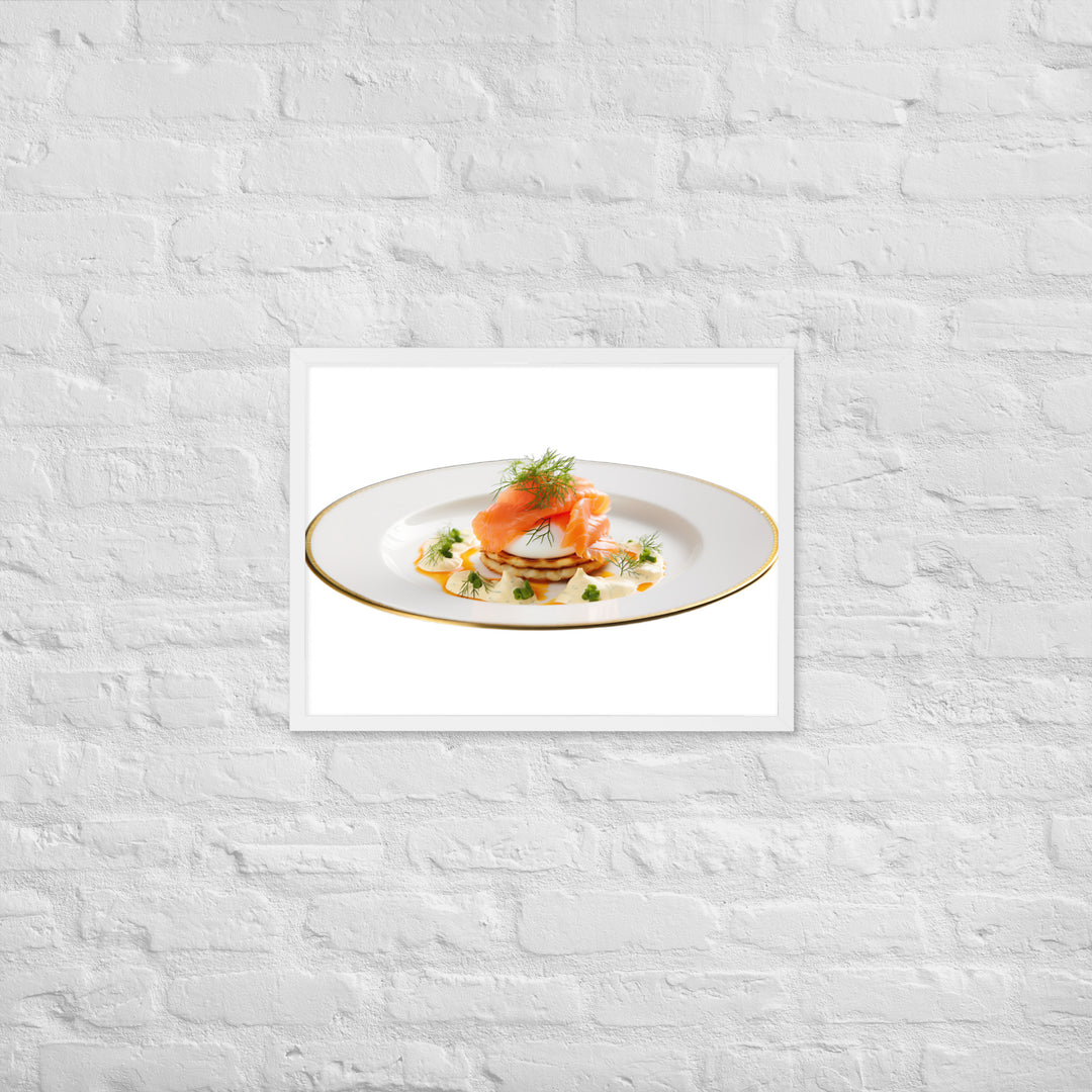 Salmon Eggs Benedict Framed poster 🤤 from Yumify.AI