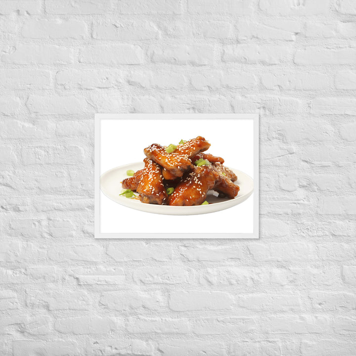 Teriyaki Glazed Chicken Wings Framed poster 🤤 from Yumify.AI