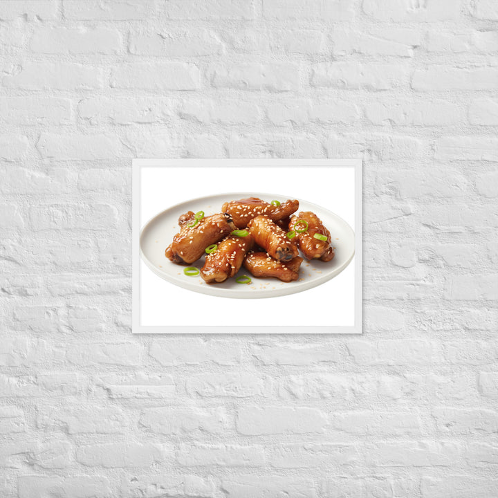 Teriyaki Glazed Chicken Wings Framed poster 🤤 from Yumify.AI