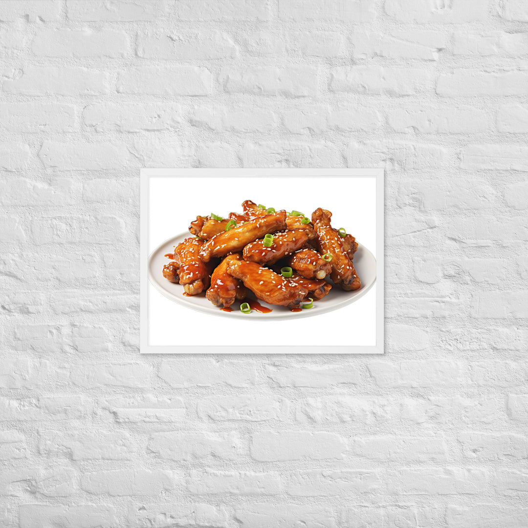 Teriyaki Glazed Chicken Wings Framed poster 🤤 from Yumify.AI