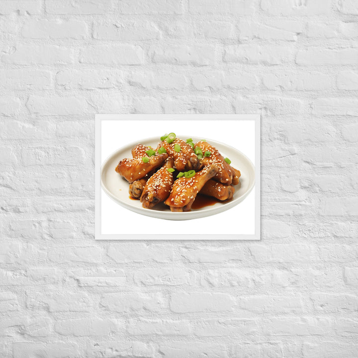 Teriyaki Glazed Chicken Wings Framed poster 🤤 from Yumify.AI