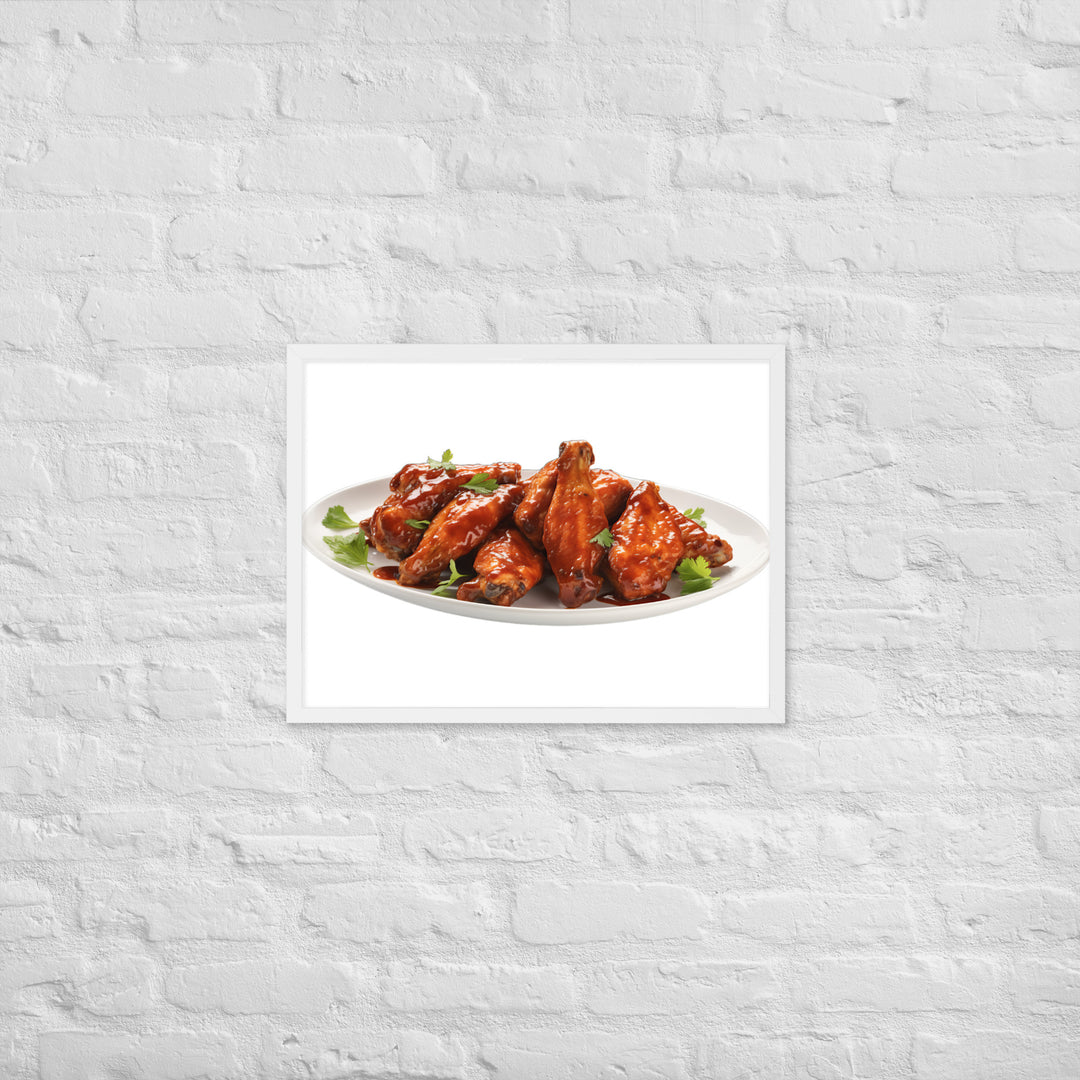 Sweet BBQ Chicken Wings Framed poster 🤤 from Yumify.AI